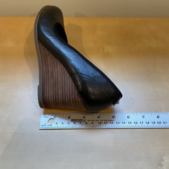 Dr. Scholls Womens Penelope style Black leather shoes Wedge heeled Memory Foam 7 - Picture 13 of 15